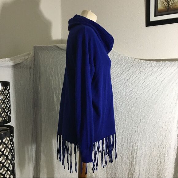 Michael Kors Royal Blue Fringed Sweater  XS - Picture 3 of 10